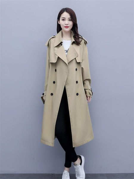 women's trench coats solid color women autumn coat long fashion elegant double breasted classic bandage windbreaker plus size outerwear, Tan;black 
women's trench coats solid color women autumn coat long fashion elegant double breasted classic bandage windbreaker plus size outerwear, Tan;black