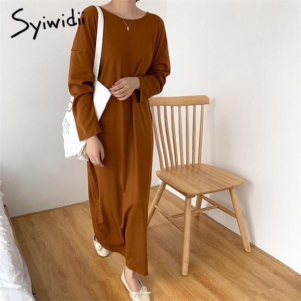 casual dresses syiwidii for women autumn 2021 korean fashion o-neck long sleeve back slit single breasted a line midi dress black khaki, Black;gray
casual dresses syiwidii for women autumn 2021 korean fashion o-neck long sleeve back slit single breasted a line midi dress black khaki, Black;gray