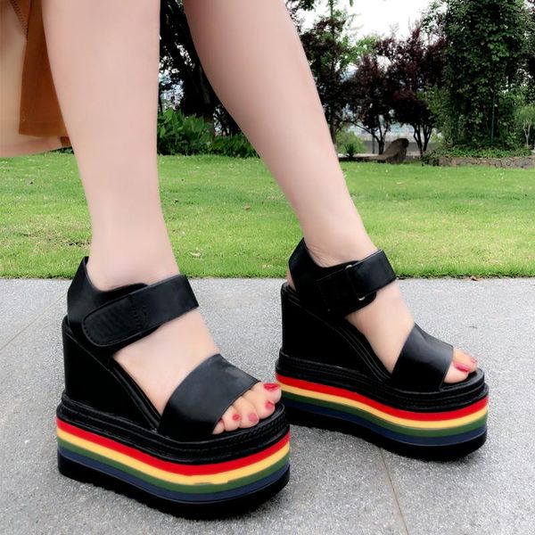 thick-bottom muffin sandals 2021 elegant wedges high heels roman womens shoes within increased 14 cm heel, Black
thick-bottom muffin sandals 2021 elegant wedges high heels roman womens shoes within increased 14 cm heel, Black