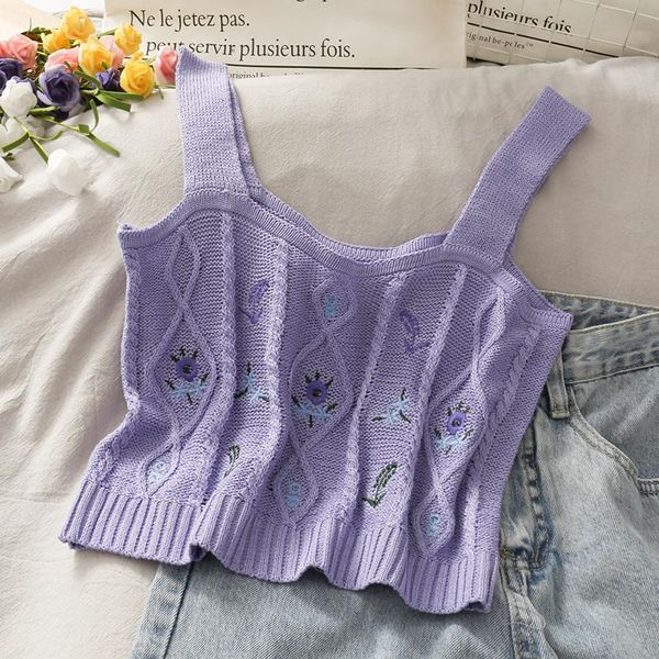 women's tanks & camis heliar women knitted crop ladies floral embroidery cropped vest summer vintage tank purple top, White
women's tanks & camis heliar women knitted crop ladies floral embroidery cropped vest summer vintage tank purple top, White