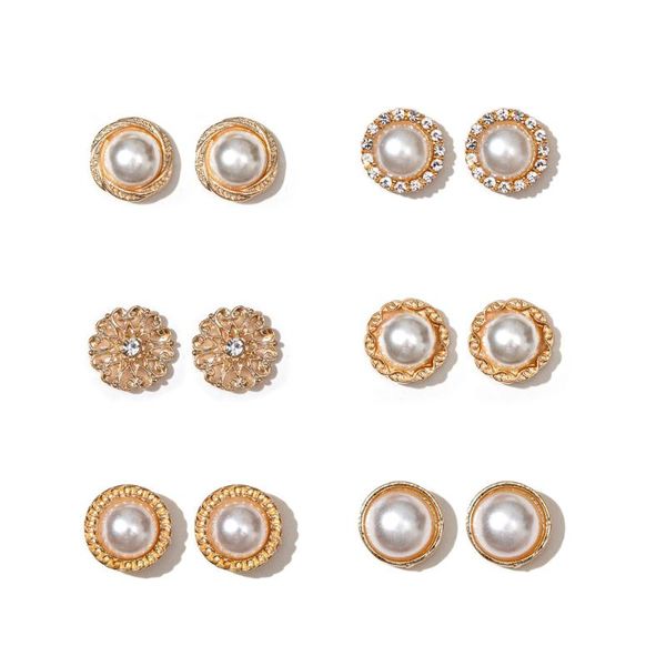 stud 6 pairs of simple retro romantic earrings pearl set female net red temperament korean ear jewelry, Golden;silver
stud 6 pairs of simple retro romantic earrings pearl set female net red temperament korean ear jewelry, Golden;silver