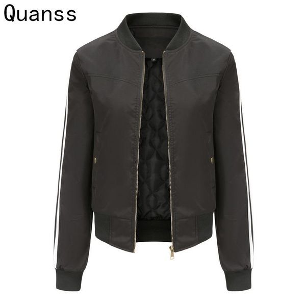 women's jackets quanss bomber jacket women 2021 fashion spring autumn quilted coats female casual harajuku baseball long sleeve outwear, Black;brown
women's jackets quanss bomber jacket women 2021 fashion spring autumn quilted coats female casual harajuku baseball long sleeve outwear, Black;brown