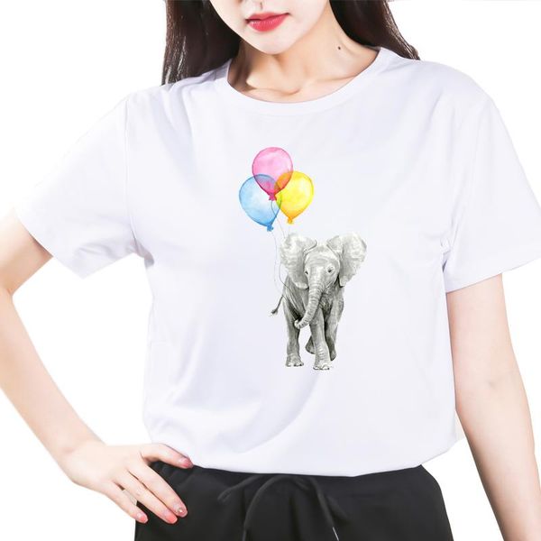 kawaii cute elephant balloon print women t shirt 2021 summer funny short sleeve t-shirt casual tshirts women's, White
kawaii cute elephant balloon print women t shirt 2021 summer funny short sleeve t-shirt casual tshirts women's, White