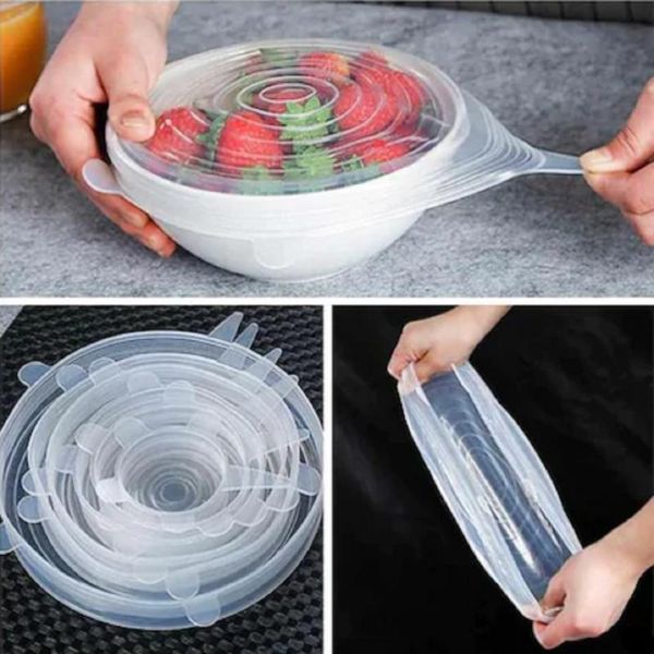 storage bottles & jars 6pcs stretch lids reusable silicone food cover keep fresh transparent universal for bowl pot plates caps 6 sizes
storage bottles & jars 6pcs stretch lids reusable silicone food cover keep fresh transparent universal for bowl pot plates caps 6 sizes