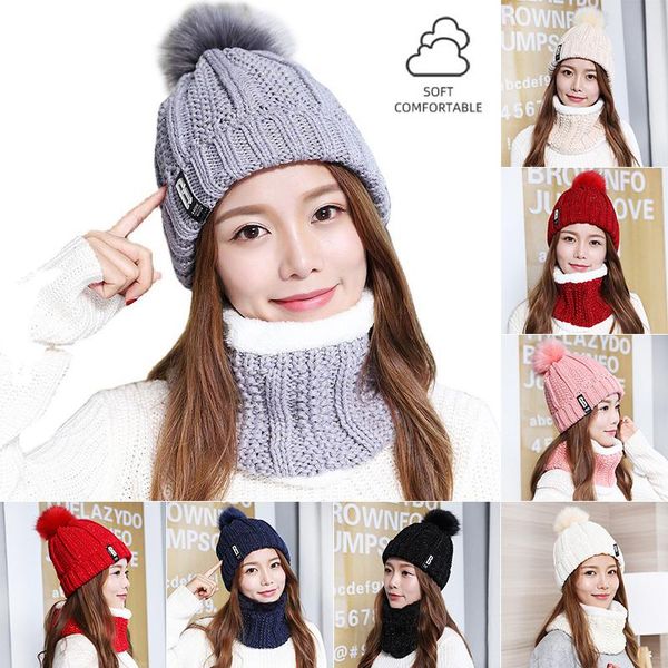 outdoor hats 1pc womens wooly thick knit beanie hat scarf set knitted winter warm casual solid women caps riding sets, Black;white
outdoor hats 1pc womens wooly thick knit beanie hat scarf set knitted winter warm casual solid women caps riding sets, Black;white