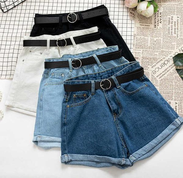women's shorts all match sashes casual women denim crimping high waist slim summer jeans feminino chic ladies bottom, White;black
women's shorts all match sashes casual women denim crimping high waist slim summer jeans feminino chic ladies bottom, White;black