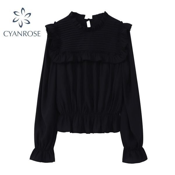women's black blouses summer stand collar draped retro lantern long sleeve fashion shirts female loose korean blusas 210430, White
women's black blouses summer stand collar draped retro lantern long sleeve fashion shirts female loose korean blusas 210430, White