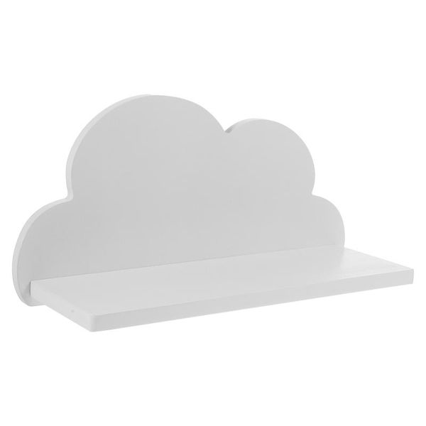other home decor 1pc cloud shape floating shelf wall mounted wood for (white)