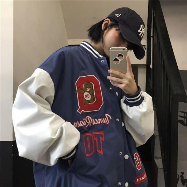men's jackets 2021 spring and autumn jacket female wild letter bear baseball uniform harajuku loose single-breasted, Black;brown
men's jackets 2021 spring and autumn jacket female wild letter bear baseball uniform harajuku loose single-breasted, Black;brown