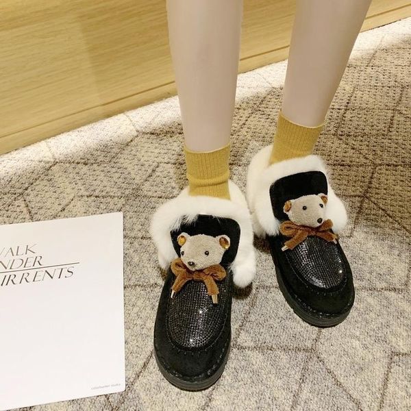 boots snow women thick-soled flat heel fashion hair ball plus velvet cotton shoes non-slip full rhinestone short, Black
boots snow women thick-soled flat heel fashion hair ball plus velvet cotton shoes non-slip full rhinestone short, Black