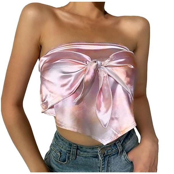 solid strapless satin slik crop women bow sashes sleeveless half sleeve cropped backless feminino tank women's tanks & camis, White
solid strapless satin slik crop women bow sashes sleeveless half sleeve cropped backless feminino tank women's tanks & camis, White