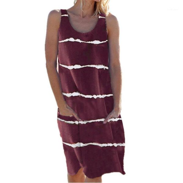 casual dresses round neck print striped pocket women's summer 2021 dress with strap vest sleeveless loose pullover keen-length, Black;gray
casual dresses round neck print striped pocket women's summer 2021 dress with strap vest sleeveless loose pullover keen-length, Black;gray