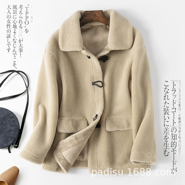 streetwear wool jacket autumn winter women clothes real fur coat korean vintage sheep shearling suede lining 3305, Black
streetwear wool jacket autumn winter women clothes real fur coat korean vintage sheep shearling suede lining 3305, Black