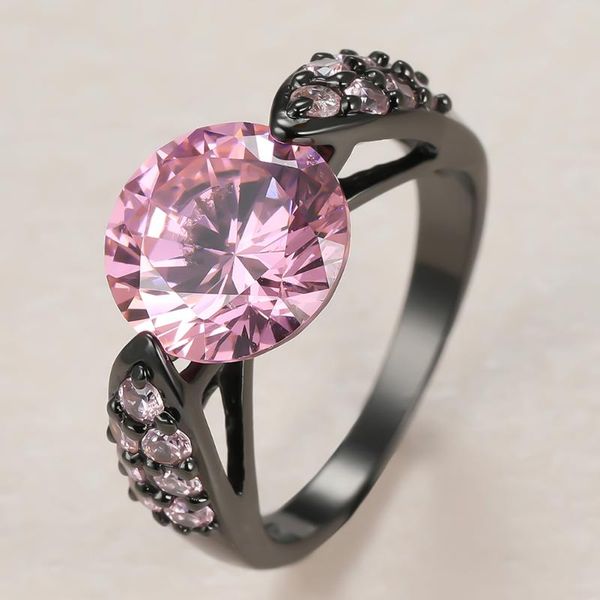 big round pink stone ring vintage fashion black gold filled crystal zircon rings for women wedding jewelry bride engagement band, Slivery;golden
big round pink stone ring vintage fashion black gold filled crystal zircon rings for women wedding jewelry bride engagement band, Slivery;golden