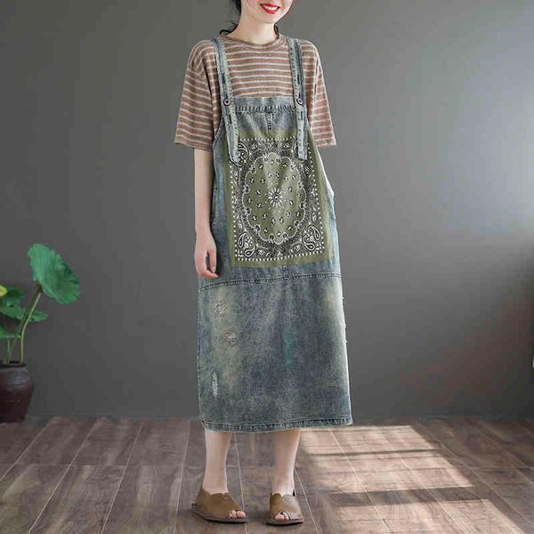johnature women vintage print floral dresses denim summer pockets loose female patchwork casual sleeveless dresses 210521, Black;gray
johnature women vintage print floral dresses denim summer pockets loose female patchwork casual sleeveless dresses 210521, Black;gray