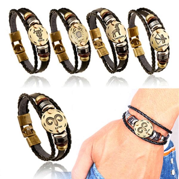 constellation punk bracelet twelve handmade leather couples bracelets pu for christmas present tnt fedex, Golden;silver
constellation punk bracelet twelve handmade leather couples bracelets pu for christmas present tnt fedex, Golden;silver