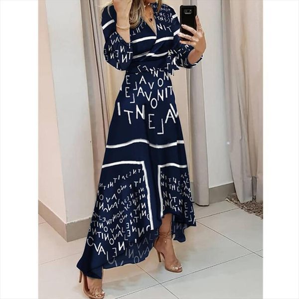 love print irregular hem women dresses a line empire vneck slim long sleeve spring summer fashion, Black;gray
love print irregular hem women dresses a line empire vneck slim long sleeve spring summer fashion, Black;gray