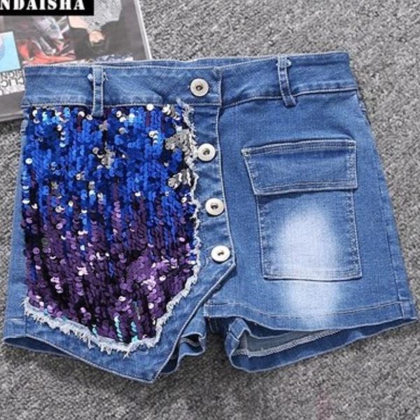 women's jeans 2021 summer heavy work sequins single-breasted denim shorts skirt women high waist anti-light, Blue
women's jeans 2021 summer heavy work sequins single-breasted denim shorts skirt women high waist anti-light, Blue
