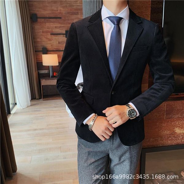 single west men's british business dress slim fitting small suit corduroy casual gentleman suits & blazers, White;black
single west men's british business dress slim fitting small suit corduroy casual gentleman suits & blazers, White;black