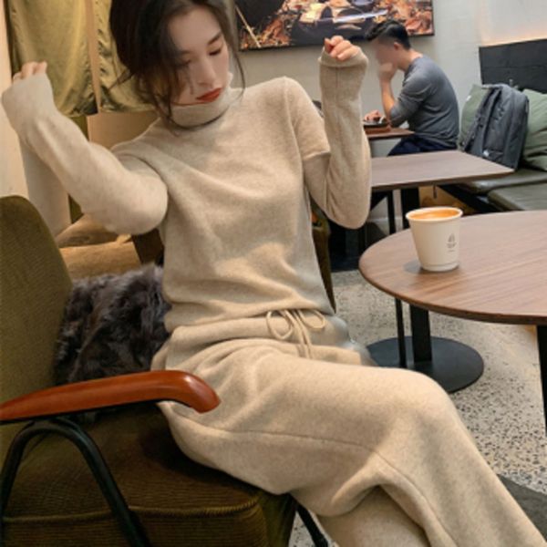 korean 2 joint parts of women high collar clothes + broad pants leg spring ladies sweater suit knitting, White
korean 2 joint parts of women high collar clothes + broad pants leg spring ladies sweater suit knitting, White