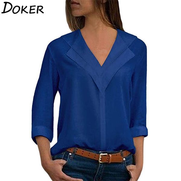 women's blouses & shirts women chiffon blouse v-neck long sleeve blouses shirts casual elegant work wear shirt plus size blu, White
women's blouses & shirts women chiffon blouse v-neck long sleeve blouses shirts casual elegant work wear shirt plus size blu, White
