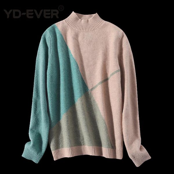 women's sweaters woman patchwork fashion cashmere and wool knitted jumpers winter ladies 2colors warm woolen knit cloth, White;black
women's sweaters woman patchwork fashion cashmere and wool knitted jumpers winter ladies 2colors warm woolen knit cloth, White;black