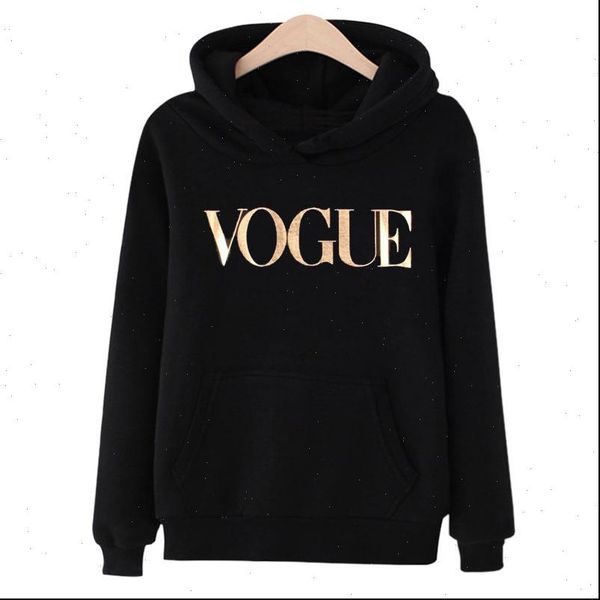 vogue printed pullover long sleeve women hoodie autumn winter femme loose, Black 
vogue printed pullover long sleeve women hoodie autumn winter femme loose, Black