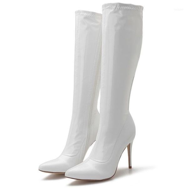 boots timetang arrival pointed toe thin heel woman mid calf women under the knee high patent shoes11, Black
boots timetang arrival pointed toe thin heel woman mid calf women under the knee high patent shoes11, Black