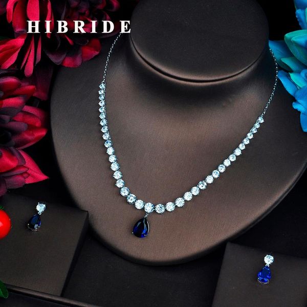 earrings & necklace hibride fashion blue water drop shape jewelry sets for women accessories pendant set shiny cz n-558, Silver
earrings & necklace hibride fashion blue water drop shape jewelry sets for women accessories pendant set shiny cz n-558, Silver