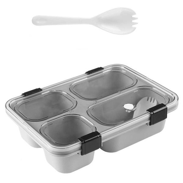 bento lunch box for adults kids,lunch container with 4 compartments, leakproof spoon (gray,1pcs) dinnerware sets
bento lunch box for adults kids,lunch container with 4 compartments, leakproof spoon (gray,1pcs) dinnerware sets