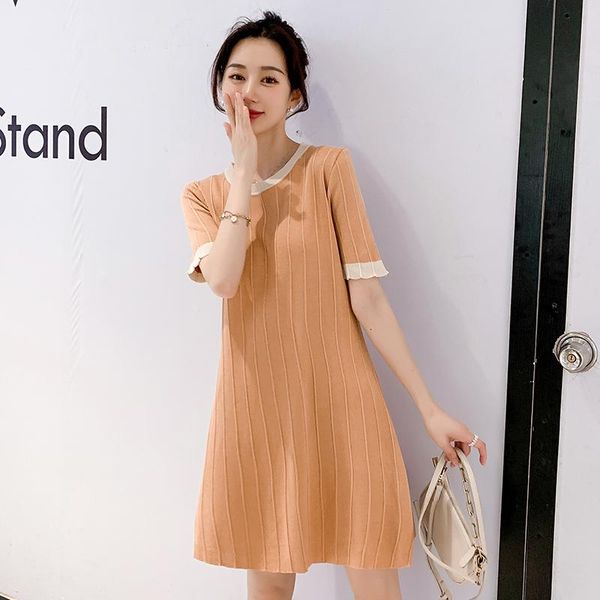 maternity dresses 2021 summer pregnant women knitting dress with short sleeves o-neck straight preppy style pregnancy mini, White
maternity dresses 2021 summer pregnant women knitting dress with short sleeves o-neck straight preppy style pregnancy mini, White