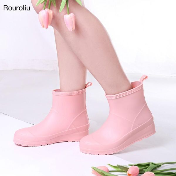boots rouroliu 2021 women ankle slip-on rainboots spring autumn platform water comfortable sweet rain shoes, Black
boots rouroliu 2021 women ankle slip-on rainboots spring autumn platform water comfortable sweet rain shoes, Black