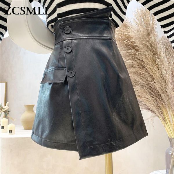 women's jeans zcsmll summer irregular a-line hakama female 2021 fashion pu leather shorts high waist slimming casual skirt pants, Blue
women's jeans zcsmll summer irregular a-line hakama female 2021 fashion pu leather shorts high waist slimming casual skirt pants, Blue