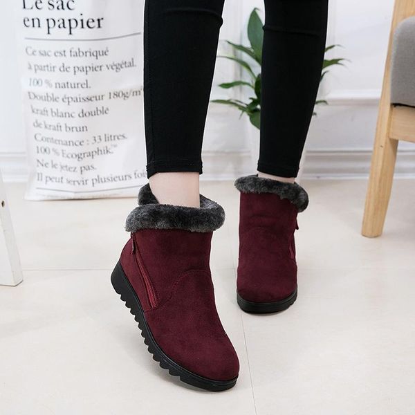 boots women's snow warm short fur plush winter ankle boot plus size platform ladies suede zip shoes female comfort drop, Black
boots women's snow warm short fur plush winter ankle boot plus size platform ladies suede zip shoes female comfort drop, Black