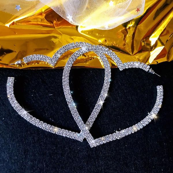 hoop & huggie fyuan big heart crystal earrings for women bijoux geometric rhinestones statement jewelry party gifts, Golden;silver
hoop & huggie fyuan big heart crystal earrings for women bijoux geometric rhinestones statement jewelry party gifts, Golden;silver