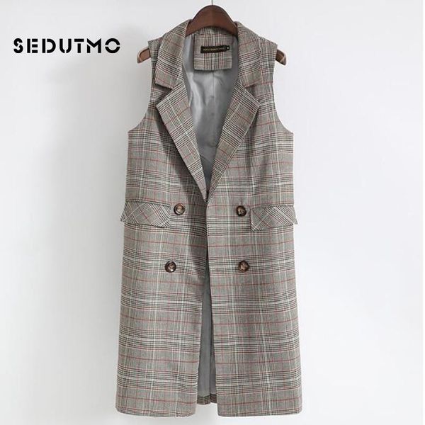 women's vests sedutmo long plaid vest women blazer streetwear jacket autumn slim coat vintage waistcoat basic outerwear ed497, Black;white
women's vests sedutmo long plaid vest women blazer streetwear jacket autumn slim coat vintage waistcoat basic outerwear ed497, Black;white