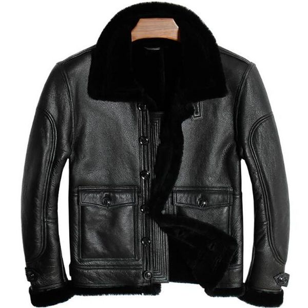 men's leather & faux mens sheepskin coat winter genuine jacket motorcycle pilot basic vintage black fur collar classic thick warm cashm
men's leather & faux mens sheepskin coat winter genuine jacket motorcycle pilot basic vintage black fur collar classic thick warm cashm