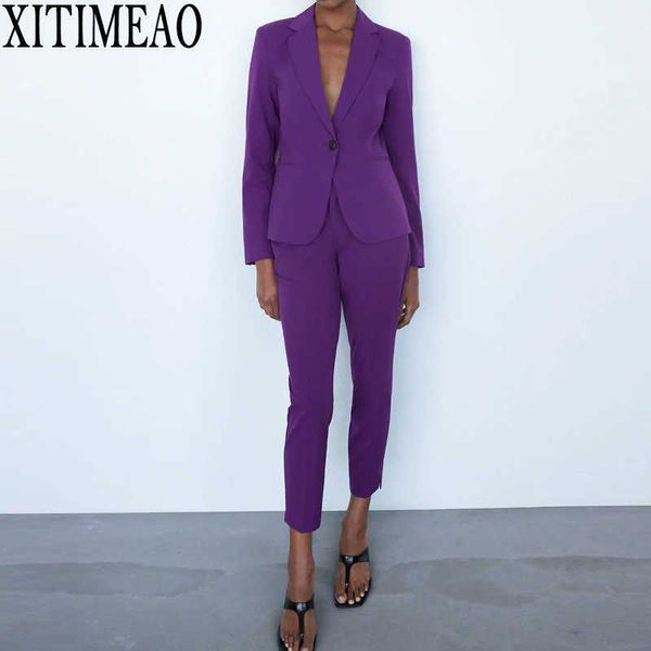 za women set office ladies suit business party one button blazer+pants two-piece set elegant workplace clothing 210929, White
za women set office ladies suit business party one button blazer+pants two-piece set elegant workplace clothing 210929, White