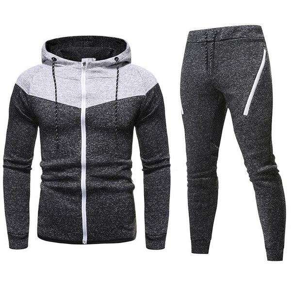 men's tracksuits 2021 hooded tracksuit men 2pc causal sweatsuit zipper jacket+pants sport suit running sportwear male set gym clothes, Gray
men's tracksuits 2021 hooded tracksuit men 2pc causal sweatsuit zipper jacket+pants sport suit running sportwear male set gym clothes, Gray