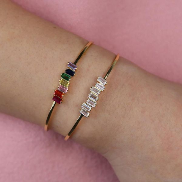 simple fashion women jewelry white rainbow pricess cute iced out baguette cz bangle, Black
simple fashion women jewelry white rainbow pricess cute iced out baguette cz bangle, Black