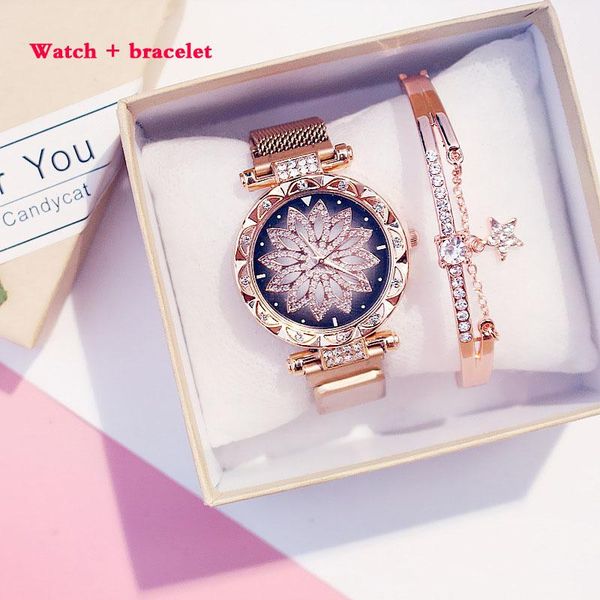 wristwatches women mesh magnet buckle lucky flower watches + bracelet set luxury ladies rhinestone quartz watch starry sky relogio feminino, Slivery;brown
wristwatches women mesh magnet buckle lucky flower watches + bracelet set luxury ladies rhinestone quartz watch starry sky relogio feminino, Slivery;brown