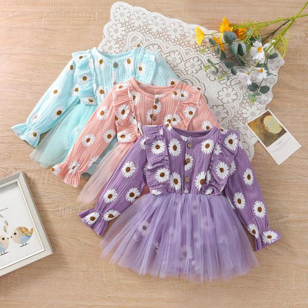 girl's dresses 0-24m baby girls long sleeve dress with daisy pattern, mesh stitching ruffle decoration spring clothing outfits, Red;yellow
girl's dresses 0-24m baby girls long sleeve dress with daisy pattern, mesh stitching ruffle decoration spring clothing outfits, Red;yellow