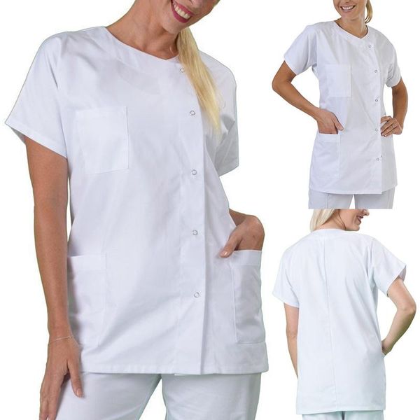 women's blouses & shirts 2021 lady coat uniform blouse short sleeve loose shirt women solid multi-pocket, White
women's blouses & shirts 2021 lady coat uniform blouse short sleeve loose shirt women solid multi-pocket, White