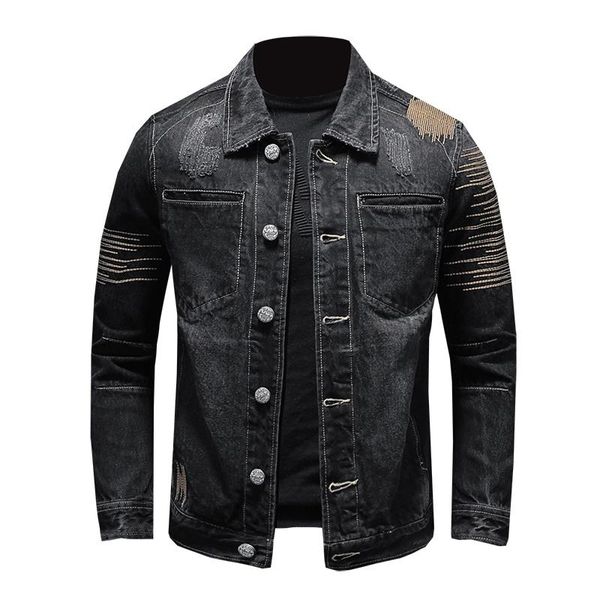 men's jackets handsome denim jacket self-cultivation trendy brand spring casual clothes 2021, Black;brown
men's jackets handsome denim jacket self-cultivation trendy brand spring casual clothes 2021, Black;brown