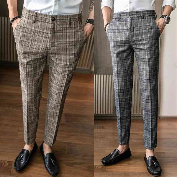 british style dress suit brown women pants classic plaid slim fit business casual office work trousers, Black
british style dress suit brown women pants classic plaid slim fit business casual office work trousers, Black