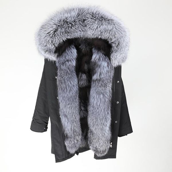 women's fur & faux 2021 winter jacket women big collar coat thick warm real liner long parkas, Black
women's fur & faux 2021 winter jacket women big collar coat thick warm real liner long parkas, Black