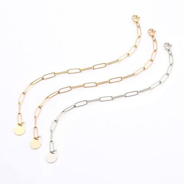 link, chain stainless steel thin link cable bracelets gold silver color oval jewelry for women men gifts 17cm, Black
link, chain stainless steel thin link cable bracelets gold silver color oval jewelry for women men gifts 17cm, Black