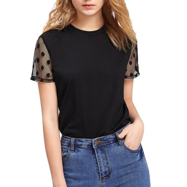 women's blouses & shirts women polka dot shirt panel sleeve pullover blouse plus size fashions elegant ladies clothing, White
women's blouses & shirts women polka dot shirt panel sleeve pullover blouse plus size fashions elegant ladies clothing, White
