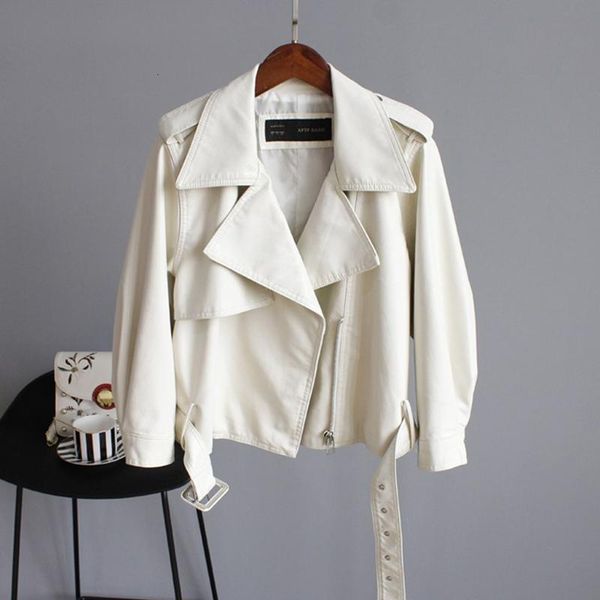 women's leather & faux brand women pu jacket coats female loose ladies motorcycle biker with belt plus size outerwear 0a3b, Black
women's leather & faux brand women pu jacket coats female loose ladies motorcycle biker with belt plus size outerwear 0a3b, Black