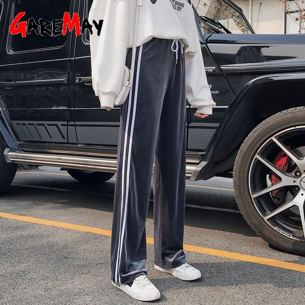 gold velvet wide leg pants women's high waist straight floor length pant loose casual sports trousers large women wear 210428, Black;white
gold velvet wide leg pants women's high waist straight floor length pant loose casual sports trousers large women wear 210428, Black;white